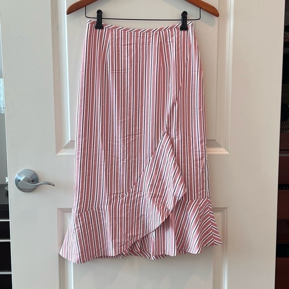 Ted Baker Corn Layered Striped Ruffle Hem Midi Pencil Skirt NWT - Picture 6 of 16